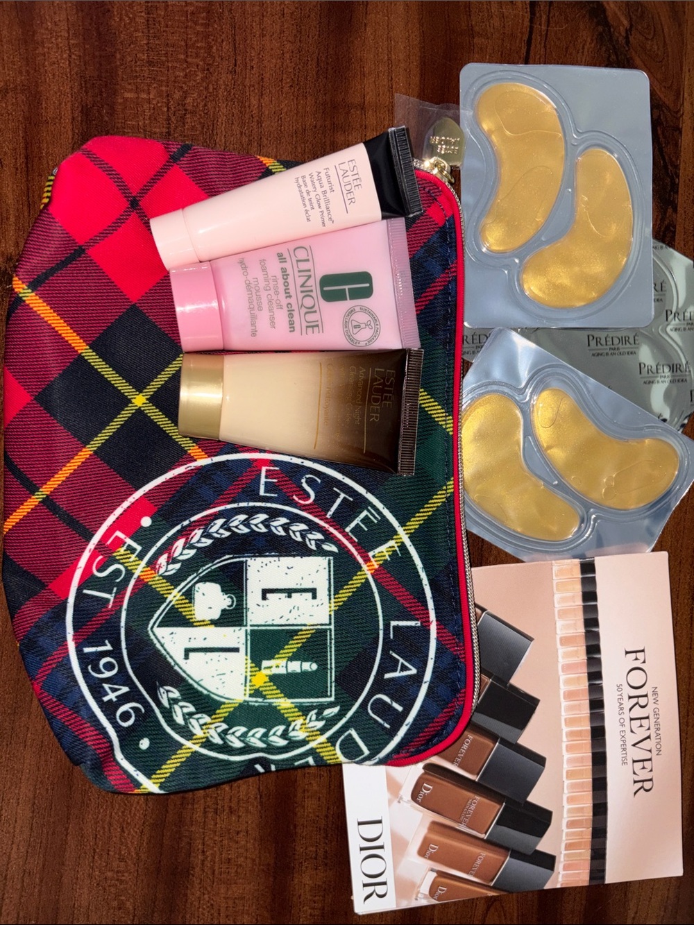 Dior, Clinique, Estée Lauder, prediere sampler with Cosmetic Bag 9 items